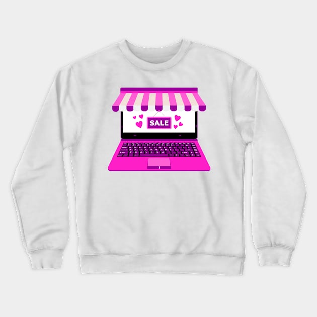 laptop vector for Online shop payment Crewneck Sweatshirt by asepsarifudin09